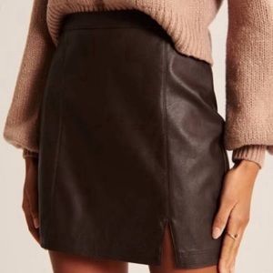 Abercrombie Brown Vegan Leather Skirt (never worn)